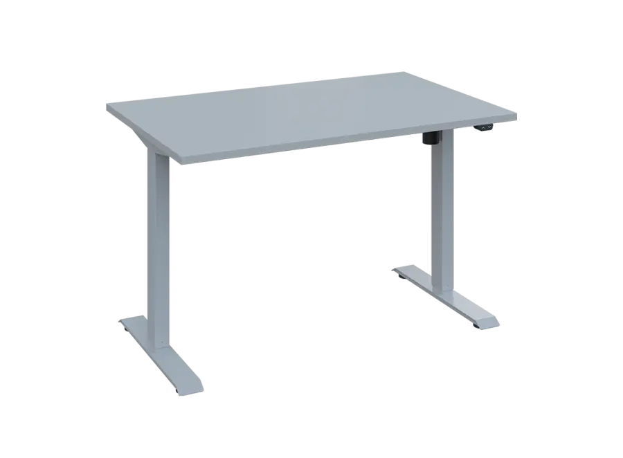 Flexi 28-12 výškově nastavitelný stůl, kovová podnož stříbrná, deska 25 mm, široký 1200 mm, šedá